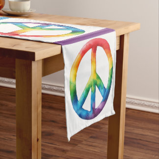 Pride Rainbow Peace Sign Korte Tafelloper