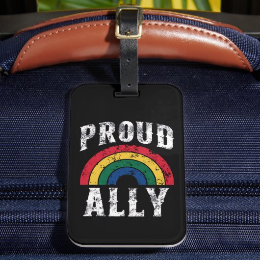Pride Rainbow Proud Ally Lesbische Pride  Bagagelabel (Voorkant Insitu 2)