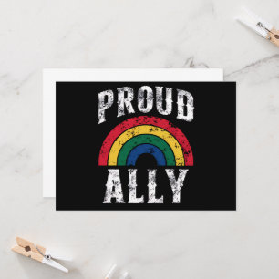Pride Rainbow Proud Ally Lesbische Pride  Kaart