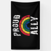 Pride Rainbow Proud Ally Lesbische Pride  Spandoek (Verticaal)