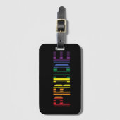 Pride Rainbow Scan LGBTQ Typografie Bagagelabel (Voorkant (verticaal))