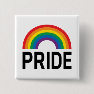 Pride Rainbow Vierkante Button 5,1 Cm