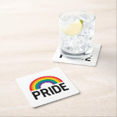 Pride Rainbow Vierkante Kartonnen Onderzetter (Insitu)