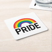 Pride Rainbow Vierkante Kartonnen Onderzetter (Schuin)