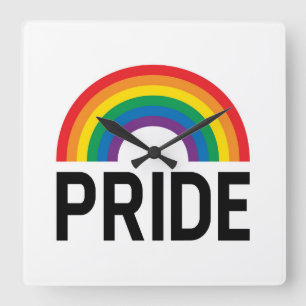 Pride Rainbow Vierkante Klok