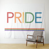 PRIDE Rainbow White Tapestry Wandkleed (In Situ (horizontaal))