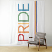 PRIDE Rainbow White Tapestry Wandkleed (In situ)