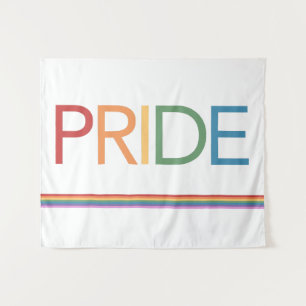 PRIDE Rainbow White Tapestry Wandkleed