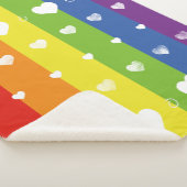 Pride Rainbow | Witte harten | Sherpa Blanket Deken (3/4)