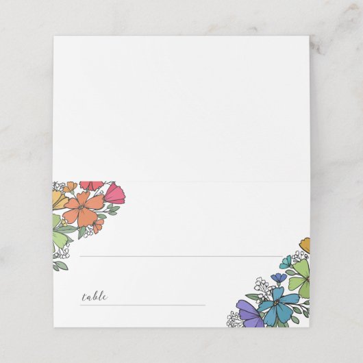 Pride Regenboog Bloemen LGBT Bruiloft (Buitenkant ongevouwen)