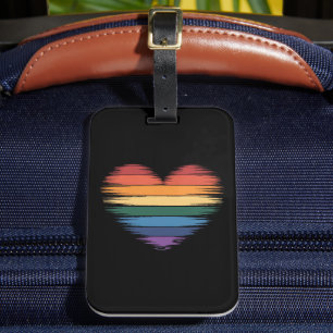 Pride Regenboog Hart Print LGBT Gay Pride  Bagagelabel