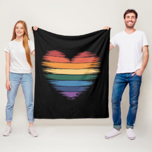 Pride Regenboog Hart Print LGBT Gay Pride  Fleece Deken