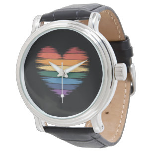 Pride Regenboog Hart Print LGBT Gay Pride  Horloge