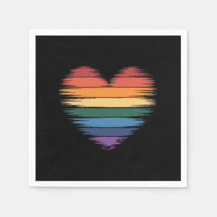 Pride Regenboog Hart Print LGBT Gay Pride Servet
