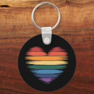 Pride Regenboog Hart Print LGBT Gay Pride Sleutelhanger