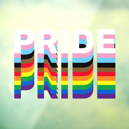 Pride regenboog inclusieve diversiteit lgbtq typog raamsticker (Vel 3)