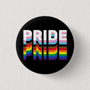 Pride regenboog inclusieve diversiteit lgbtq typog ronde button 3,2 cm