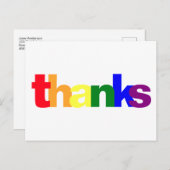 Pride Regenboog Kleuren Dank Je Postkaart (Voorkant / Achterkant)