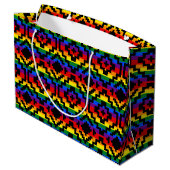 Pride Regenboog LGBTQ Geometrisch Groot Cadeauzakje (Achterkant Gekanteld)