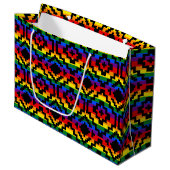 Pride Regenboog LGBTQ Geometrisch Groot Cadeauzakje (Voorkant Gekanteld)