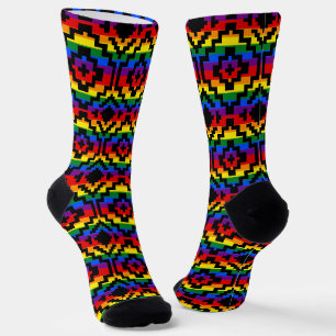 Pride Regenboog LGBTQ Geometrisch Sokken