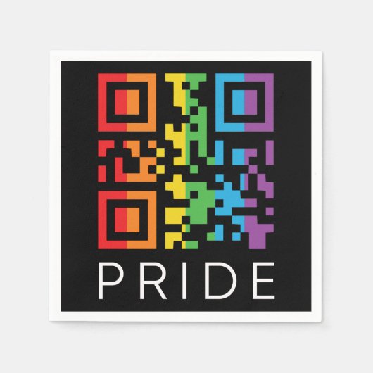 Pride regenboog QR-code LGBTQIA+ Servet (Voorkant)