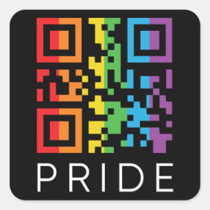 Pride regenboog QR-code LGBTQIA+ Vierkante Sticker