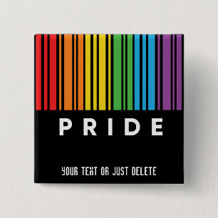 Pride regenboogcode LGBTQIA+ Vierkante Button 5,1 Cm
