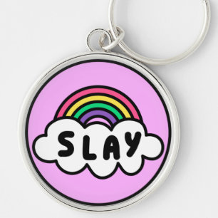 Pride- regenboogkleur met wolken. toets sleutelhanger