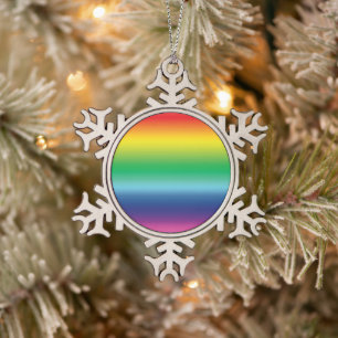 Pride regenboogkleuren lgbatq gay flag - tin sneeuwvlok ornament