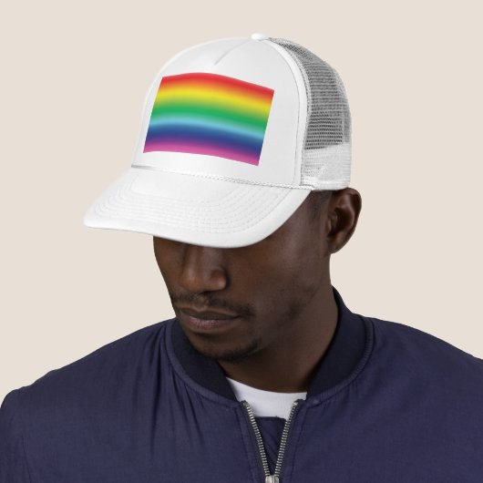 Pride regenboogkleuren lgbtq lgbt homovlag patroon trucker pet (In situ)