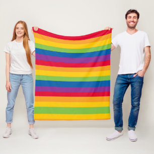 Pride, regenboogkleurstrips fleece deken