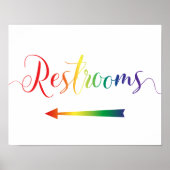 Pride Restrooms Linkerpijlteken LGBTQ Poster (Voorkant)