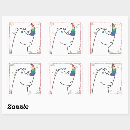 Pride Rhino sticker (Feuille)