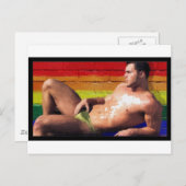 PRIDE Rooftop Hunk - origineel schilderij Briefkaart (Voorkant / Achterkant)