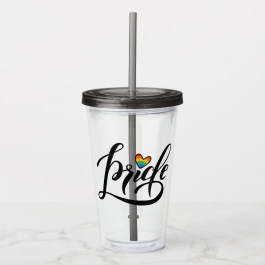 Pride Script Heart Acryl Drinkbeker (Voorkant)