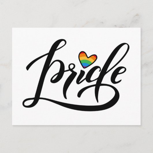 Pride Script Heart Briefkaart (Voorkant)