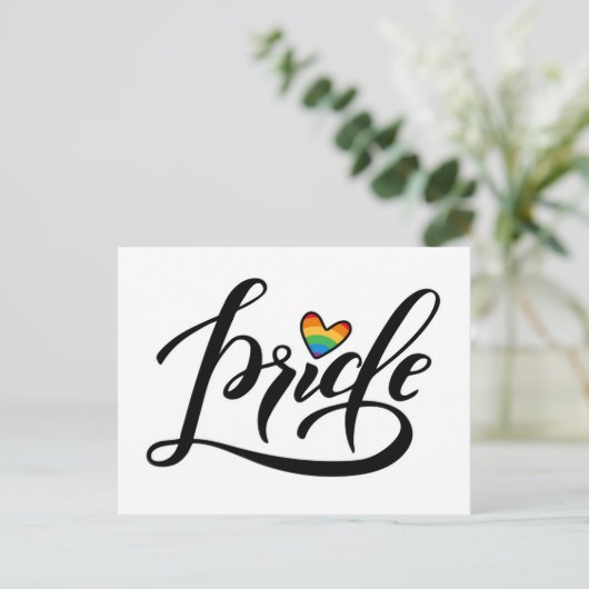 Pride Script Heart Briefkaart (Staand voorkant)