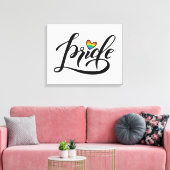 Pride Script Heart Canvas Afdruk (Insitu (Woonkamer))