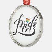 Pride Script Heart Metalen Ornament (Links)