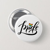 Pride Script Heart Ronde Button 5,7 Cm (Voorkant /achterkant)