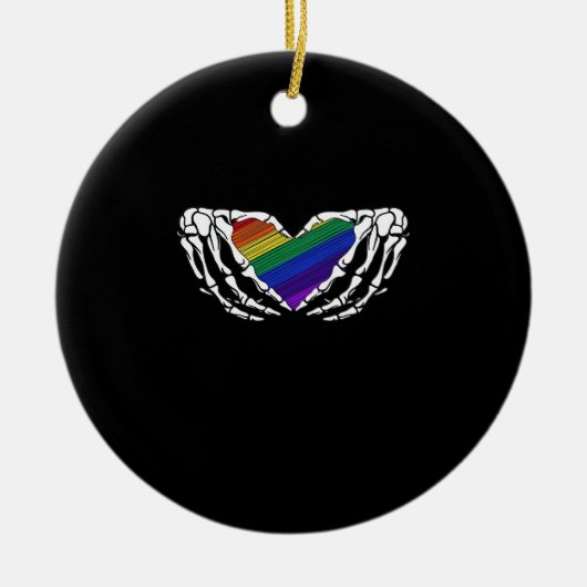 Pride - Skeleton Hands Holding Heart Classic Keramisch Ornament (Voorkant)