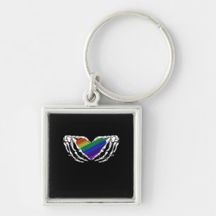 Pride - Skeleton Hands Holding Heart Classic Sleutelhanger