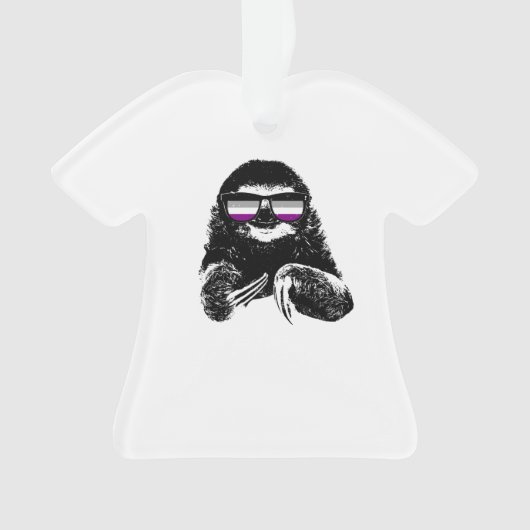 Pride Sloth Asexual Flag zonnebril Ornament (voorkant)