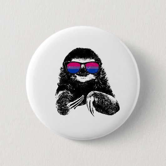 Pride Sloth Bisexual Flag Sunbribribril Ronde Button 5,7 Cm (Voorkant)