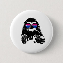 Pride Sloth Bisexual Flag Sunbribribril Ronde Button 5,7 Cm