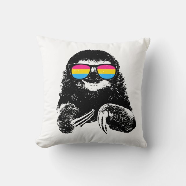 Pride Sloth Pansexual Flag zonnebril Kussen (Voorkant)