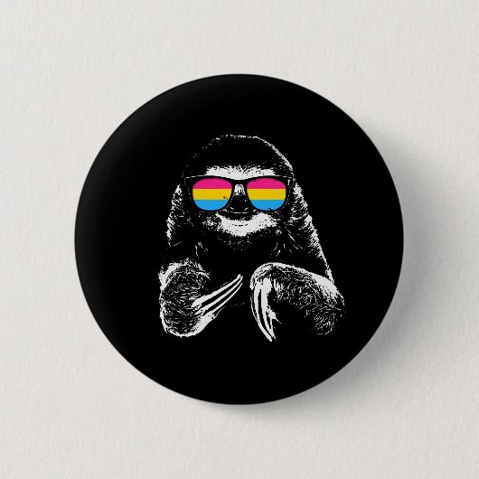 Pride Sloth Pansexual Flag zonnebril Ronde Button 5,7 Cm (Voorkant)