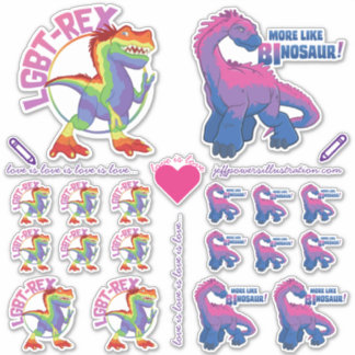 Pride Sticker Assortiment met Dinosaurussen!