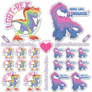 Pride Sticker Assortment met Dinosauriërs!